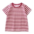thumbnail image 1 of T-shirts à Col Rond à Rayures à Manches Courtes pour Filles, Haut pour Filles, Chemises d'Été pour Filles, Vêtements pour Filles 4-5 Ans, Vêtements Tendance pour Filles, 1 of 6