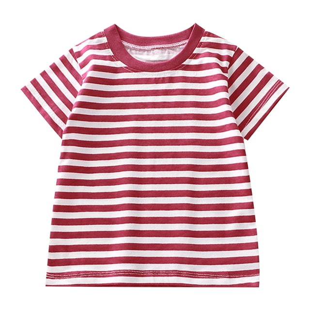 T-shirts à Col Rond à Rayures à Manches Courtes pour Filles, Haut pour Filles, Chemises d'Été pour Filles, Vêtements pour Filles 4-5 Ans, Vêtements Tendance pour Filles