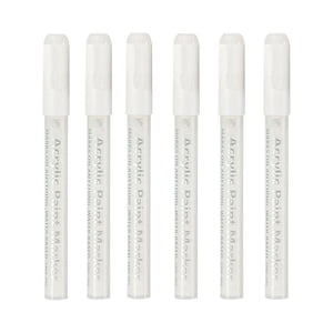 6pc Pack stylo marqueur acrylique blanc, stylo à peinture à base d'eau, grand livre, stylo Graffiti, stylo marqueeur de peinture acrylique 5ml