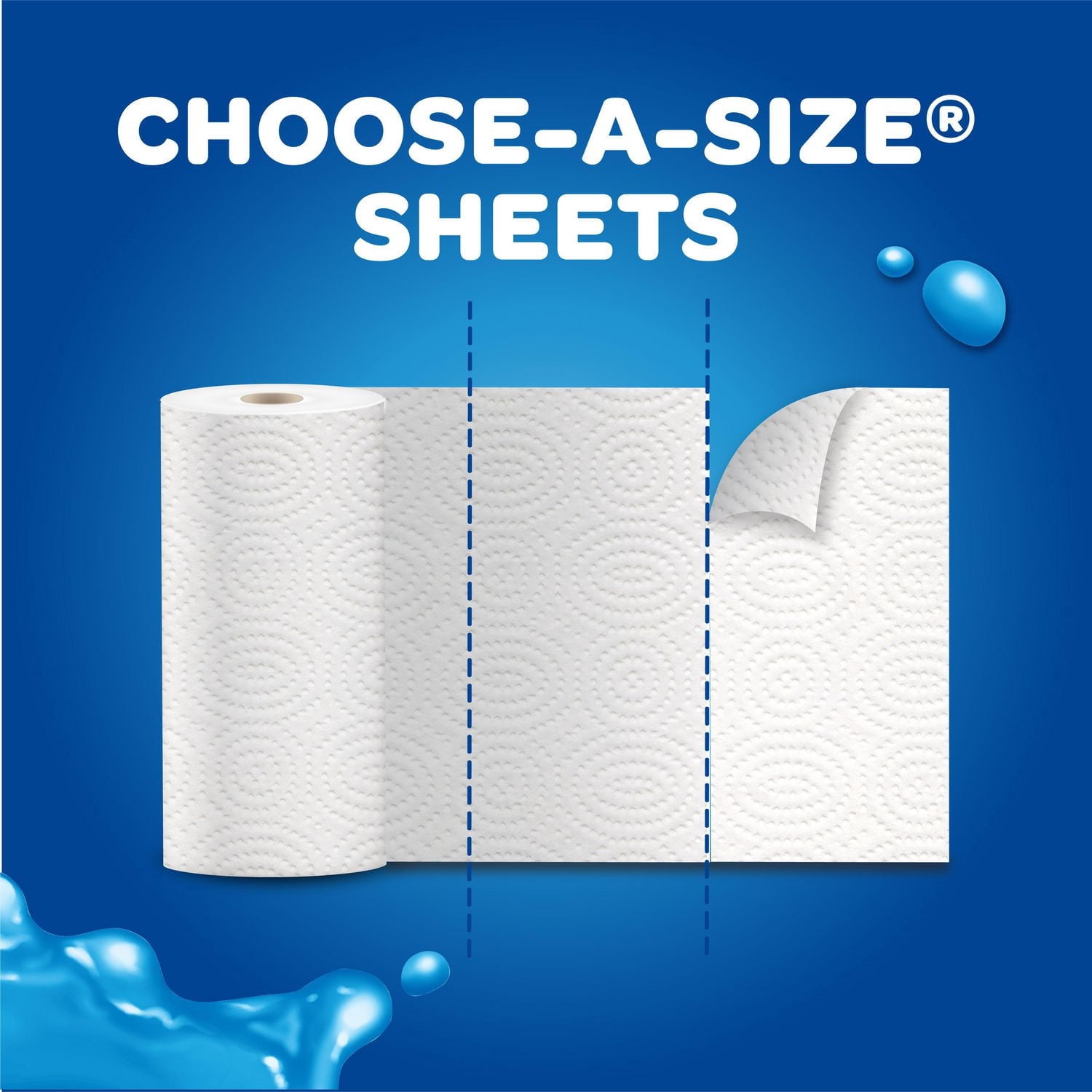 SpongeTowels Ultra Paper Towel, Choose-A-Size Sheets, 2 Rolls