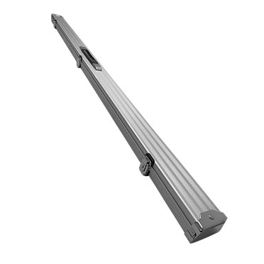 pitrice Pool Cue Hard Case with Handle Billiard Storage Interior Cue Argent Lock Padded and Silver 152x7x5cm