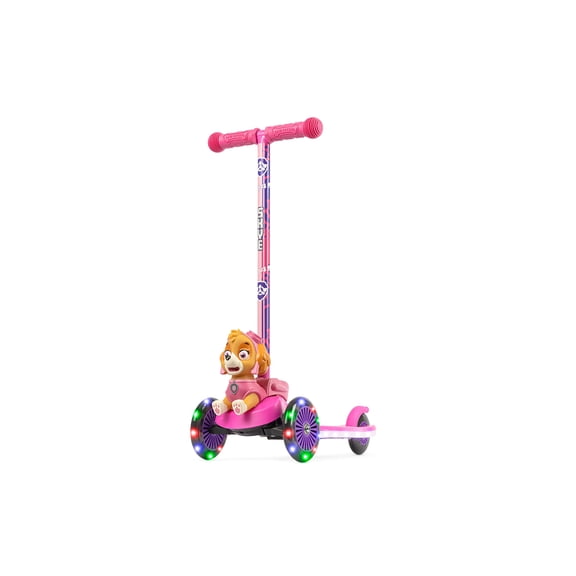 Pat' Patrouille Skye Trottinette pour Enfants, Trottinette Auto-Équilibrée à 3 Roues Lumineuse avec Plateau Antidérapant Extra Grand, Frein Arrière, Inclinaison pour Diriger, Conception Légère, pour Enfants de 3 Ans et