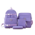 thumbnail image 2 of Canvas Backpack Set for School & College | 4-Piece Large Capacity | Includes Shoulder Bag, Pencil Case, Tutoring Bag | Ergonomic Design, Durable Zipper, Breathable Material | Fits Laptop & Books |, 2 of 3