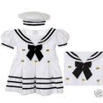 thumbnail image 1 of Tenue Formelle de Marin pour Bébé Fille et Tout-Petit Robe Blanche P,m,L,TG,2t,3t,4t(0M-4T), 1 of 8