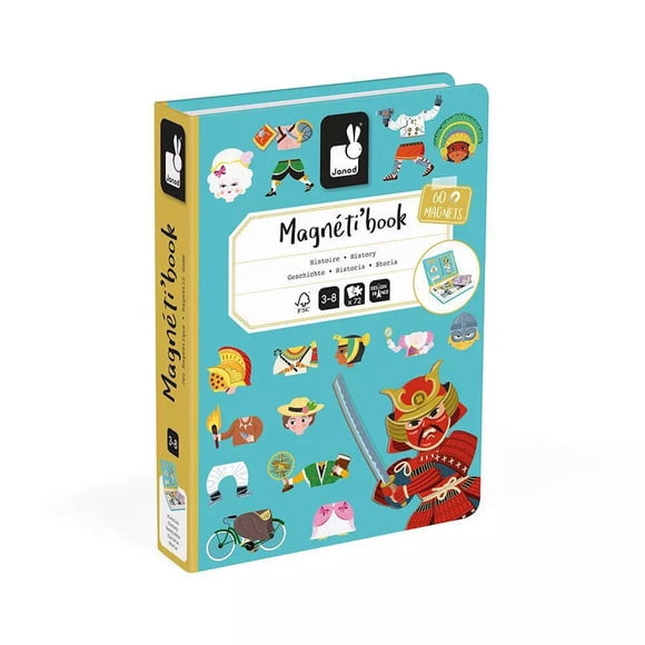 Janod - Magneti'Book Histoire - Jeux magnétiques éducatifs - Jouet pour enfants et tout-petits - Jeu d'imagination et de créativité - Jouet pour développer la motricité fine - 3 à 8 ans - J02598