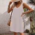thumbnail image 5 of Timegard Robes pour Femmes Col en V Été Décontracté Robes T-Shirt Sortie de Plage Robe Débardeur avec Poches, 5 of 5