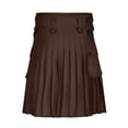 thumbnail image 3 of XZNGL Men Casual Solid Snap Fastener Have Pockets Pleated Skirt Short Skirt, 3 of 4