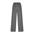 thumbnail image 4 of Women Wide Leg Pants Elastic Waisted Casual Linen Pants with Pockets Loose, 4 of 7