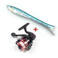 thumbnail image 1 of 1.6m Carbon Fishing Rod Reel For combo Fish Shaped Pocket Pen Casting Rod Wheel Blue, 1 of 9