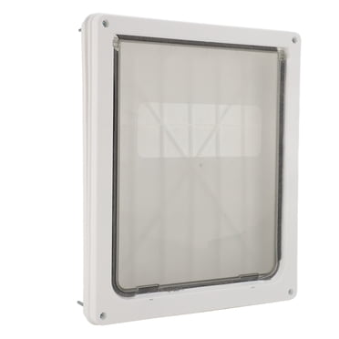 Cat Doors,2 Way Design Interior Exterior Cat Dog Door Controllable Flexible Switch Pet Lock Flap Door Plastic Pet Door Cats Kitties Plastic Puppy Cat Door
