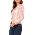 thumbnail image 4 of INSPIRE CHIC Blazer à Rayures pour Femmes à Revers Cranté, Fermeture à Boutons, 4 of 8