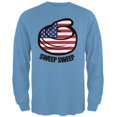 thumbnail image 1 of Winter Sports Flag Curling Sweep Sweep USA Mens Long Sleeve T Shirt, 1 of 1