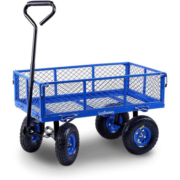 LandWorks TRI-2103Q044A HD Utility Cart & Wagon with Removable Sides