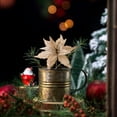 thumbnail image 1 of 28cm High Grade Adhesive Powder Simulation Christmas Flowers in Gold Champagne Burgundy Colors for Tree Decoration, 1 of 6