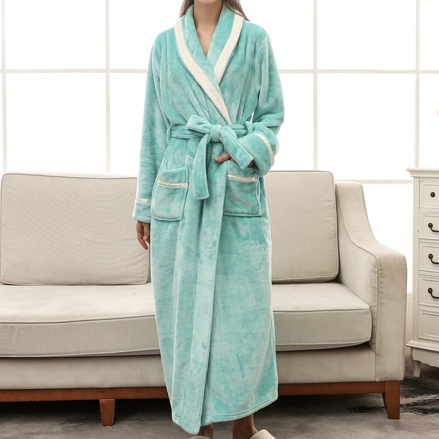 Gift TIMIFIS Mens Womens Robe Soft Plush Fleece Hooded Bathrobe, Full Length Long Warm Lounge Robe Spa Bath Robe with Hood pring/Summer