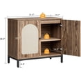 thumbnail image 3 of EastVita Buffet Cabinet with Storage Kitchen Storage Cabinet with Rattan Doors, Accent Cabinet with Adjustable Shelf, Boho Accent Liquor Bar Console Cabinet, 3 of 6