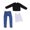 black, variant on Milaget 1/12 Male Figure Clothes Vest Shirt and Jeans for 6inch Male Soldier Figures Red grid