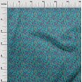 thumbnail image 3 of oneOone Georgette Viscose Turquoise Blue Fabric Kalamkari Craft Projects Decor Fabric Printed By The Yard 42 Inch Wide, 3 of 5