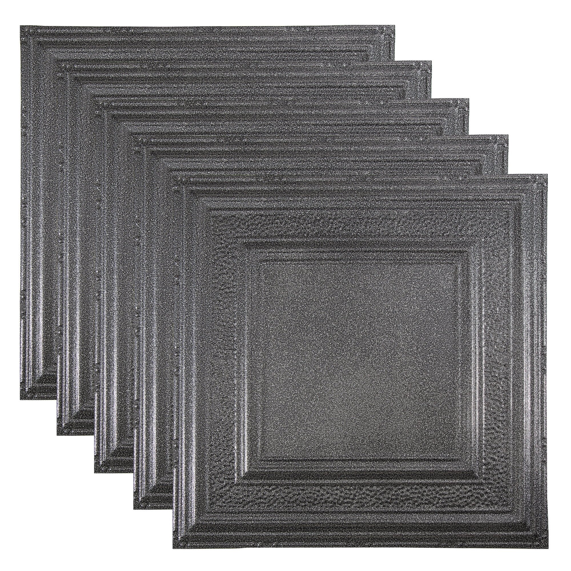 Great Lakes Tin Milwaukee Pewter 2ft x 2ft Nail Up Ceiling Tiles (5 Pack)