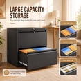 thumbnail image 3 of Riflevault 2-Drawer Metal Lateral File Cabinet with Lock, Black Steel Filing Cabinet for Letter/Legal Documents, Anti-Tip Design, Home Office Storage (Net Weight: 48 lbs), 3 of 8