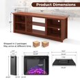 thumbnail image 3 of Costway 70" TV Stand with 26" Electric Fireplace Insert Remote Control for 75" TV Walnut, 3 of 7