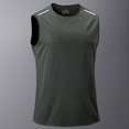 thumbnail image 2 of SROBPTY Haut d'Été pour Homme, Chandails Sans Manches pour Hommes, Débardeur Sport Sans Manches Uni à Enfiler à Col Rond pour Homme, Mode Décontractée Gris Foncé, TG, 2 of 4