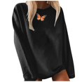 thumbnail image 1 of Chandail à Manches Longues Imprimé Papillon Couleur Unie Mode pour Femmes, 1 of 3