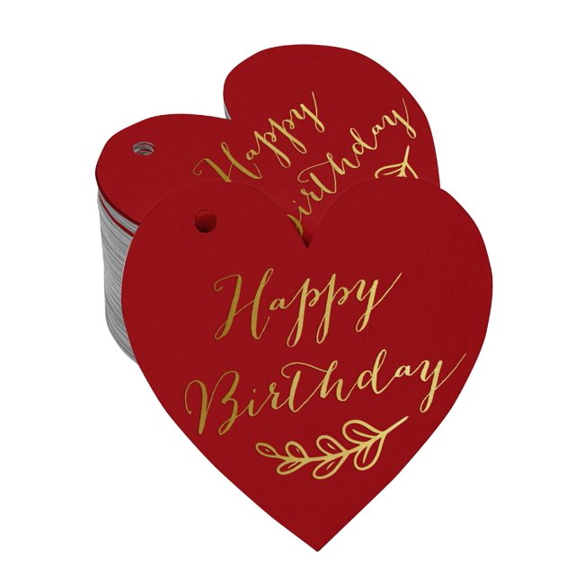 Inkdotpot Gold Foil Paper Hang Tag Happy Birthday Favor Tag 50 Pieces