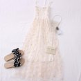 thumbnail image 3 of PENGXIANG Daisy Robe en Maille Imprimé Fleur Deux Couches Spaghetti Sangle Vacances Midi Robe Plage Vestidos Été, 3 of 5