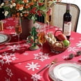 thumbnail image 3 of Christmas Tablecloth Rectangle, Table Cloth with Snowflake Decorations, Heavy Weight & Spillproof Table Cover for Dining, Party & Holidays (Snow Patterns, Rectangle, 60" x 120" (10-12 Seats)), 3 of 6