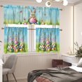 thumbnail image 3 of Happy Easter Bunny Kitchen Curtain Valance and Tiers Cute Rabbit 24 Inch Length Tier Curtains with Valance Rod Pocket Window Tiers Home Collection,3 Pack Holiday Decoration,Size S, 3 of 4