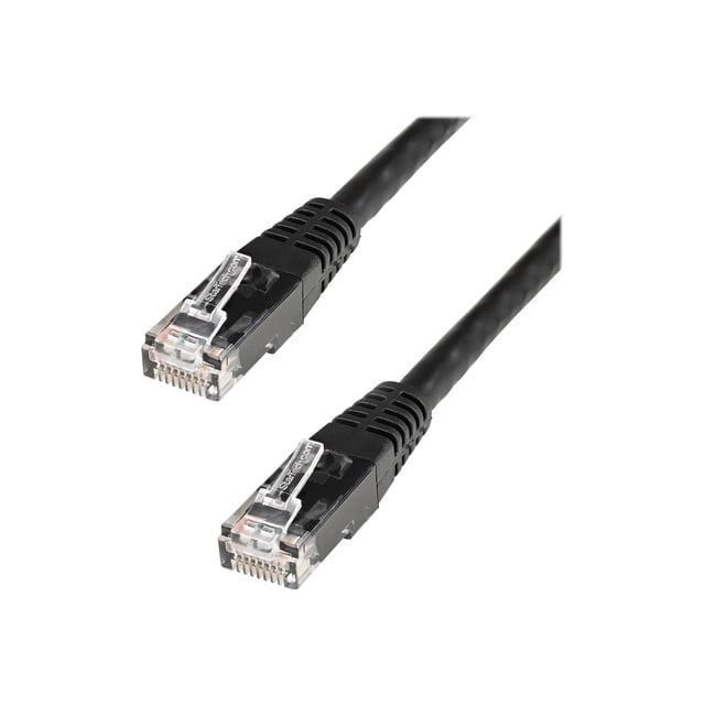 StarTech.com 6ft CAT6 Ethernet Cable, 10 Gigabit Molded RJ45 650MHz 100W PoE Patch Cord, CAT 6 10GbE UTP Network Cable with Strain Relief, Black, Fluke Tested/Wiring is UL Certified/TIA - Category 6 - 24AWG (C6PATCH6BK) - Patch cable - RJ-45 (M) to RJ-45 (M) - 6 ft - UTP - CAT 6 - molded - black - for P/N: IES101G2SFPW, IES5102, IES81GPOEW, IES81GW, ST1000SPEXI, TB3DK2DPW, USBA2DPGB
