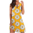 thumbnail image 2 of SMihono Robes d'Été Bohémiennes pour Femmes Grande Taille Mode Imprimée Confortable Sans Manches Décontractée, 2 of 4