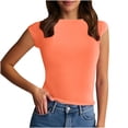 thumbnail image 2 of BLCHUNen Camisoles pour Femmes Tendance Sans Manches Extensibles à Enfiler Col Ras du Cou Coupe Ajustée Décontractées Extérieur Relax Mode Hauts d'Été, 2 of 7