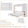 thumbnail image 3 of Lit Escamotable Pleine Grandeur avec Armoire de Rangement Murale, Garde-Robe et Tiroirs et Tablette Supérieure Intégrée, Lit Escamotable Dissimulé dans une Garde-Robe, Conception Gain de Place, Blanc, 3 of 9