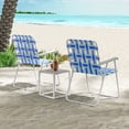 thumbnail image 4 of Costway 4PCS Folding Beach Chair Camping Lawn Webbing Chair Lightweight 1 Position Blue, 4 of 9