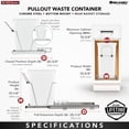 thumbnail image 4 of Rev A Shelf Contenant à Déchets Coulissant Simple de 35 Qt, Paquet RV-12KD-18C S (2), 4 of 12