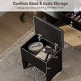 thumbnail image 3 of Cherish Makeup Vanity Table Set – Dressing Desk with 3-Color LED Mirror, Charging Station, 2 Drawers, 4 Shelves & Storage Stool for Bedroom, 3 of 9