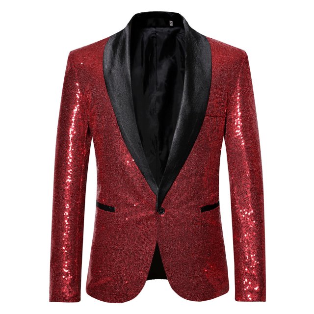 Veste pour Homme Hiver Hommes Automne et Hiver Mode Personnalité Paillettes Veste de Complet Décontractée