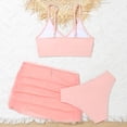 thumbnail image 3 of MIASHUI Kids Swimsuit Girls 3 Piece Bathing Suit Bikini Set with Ruched Cover Up Skirt,Light Pink,10-11 Years, 3 of 6