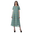 thumbnail image 1 of Moomaya Robes d'Été Imprimées pour Femmes à Manches Courtes en Coton Flex Robe de Soirée, 1 of 5
