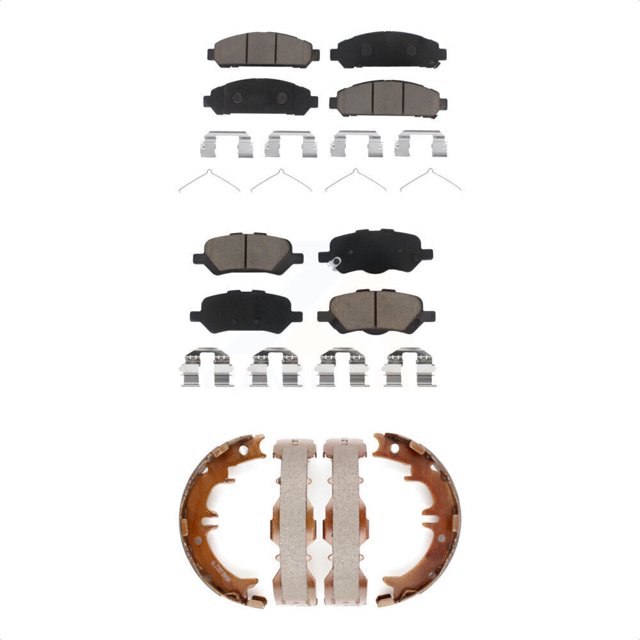Transit Auto Front Rear Ceramic Brake Pads and Parking Shoes Kit for Car 2009-2016 Toyota Venza KCN-100090