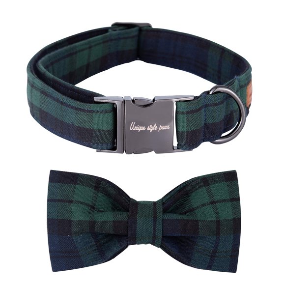 Unique Style Paws Collier de Noël pour Chien et Chat avec Nœud Cadeau pour Animaux de Compagnie Collier Réglable Doux et Confortable pour Petits Moyens Grands Chiens (TG)
