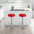 thumbnail image 2 of Giantex Tabouret de Bar 2 Pcs, Tabouret de Bar Rond Moderne Pivotant Sans Dossier, Chaise de Bar Sans Accoudoirs en Cuir PU avec Hauteur Réglable, Repose-Pieds Chromé, Cadre en Métal Robuste pour Cuisine Salle à Manger Salon Bistro Pub, Rouge, 2 of 8