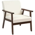 thumbnail image 1 of HOMCOM Modern Accent Chair with Cushioned Seat and Rubberwood Arms, 1 of 10