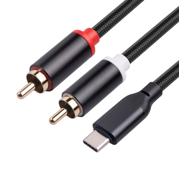 USB C to Dual RCA Stereo Y Splitter Audio Cable for Smartphones Laptops