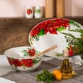 thumbnail image 4 of Gibson Home Magic Poinsettia 4 Piece Serving & Accessories Set, Fine Ceramic, 4 of 6