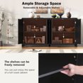 thumbnail image 4 of MODERNLUXE 55" Sideboard Buffet Cabinet with Storage,Farmhouse Accent Coffee Bar Console Table with Adjustable Shelves for Kitchen, Entryway,Black, 4 of 9