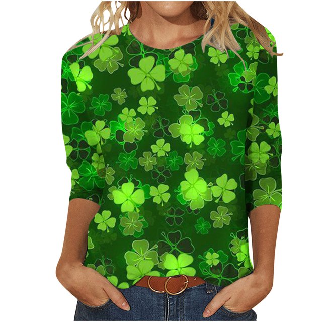 FAIWAD T-Shirt Femme Manches 3/4 Col Rond Décontracté Grande Taille Tunique Chandail