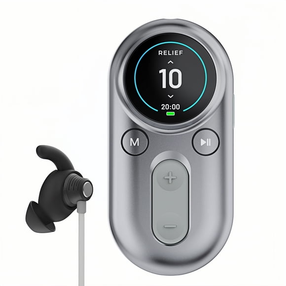 ZenoWell Luna Stimulateur du Nerf Vagal, Soulagement de la Migraine, Sensation Apaisante, Relax, 4 Modes, Argent